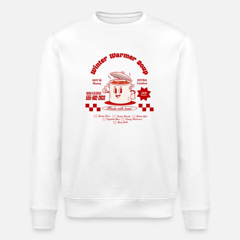 Kochtopf mit Lächeln Retro-Logo - Stanley/Stella Unisex Bio-Sweatshirt ROLLER - Weiß