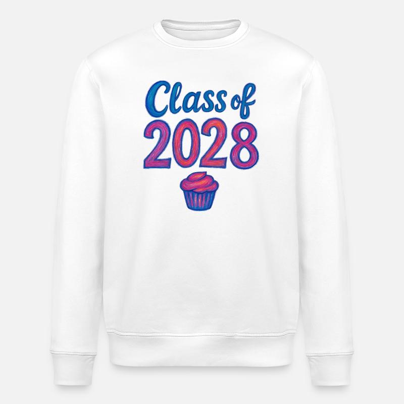 Class of 2028 Cupcake Gradient - Stanley/Stella ROLLER Unisex Organic Sweatshirt - white