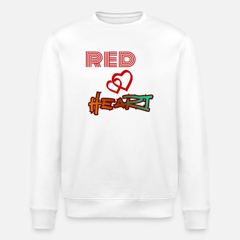 Rotes Herz, Graffiti-Herz - Stanley/Stella Unisex Bio-Sweatshirt ROLLER - Weiß