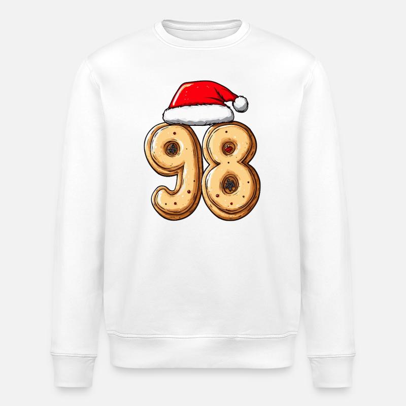 98 Biscuit Noël - Sweat bio ROLLER Stanley/Stella Unisexe - blanc