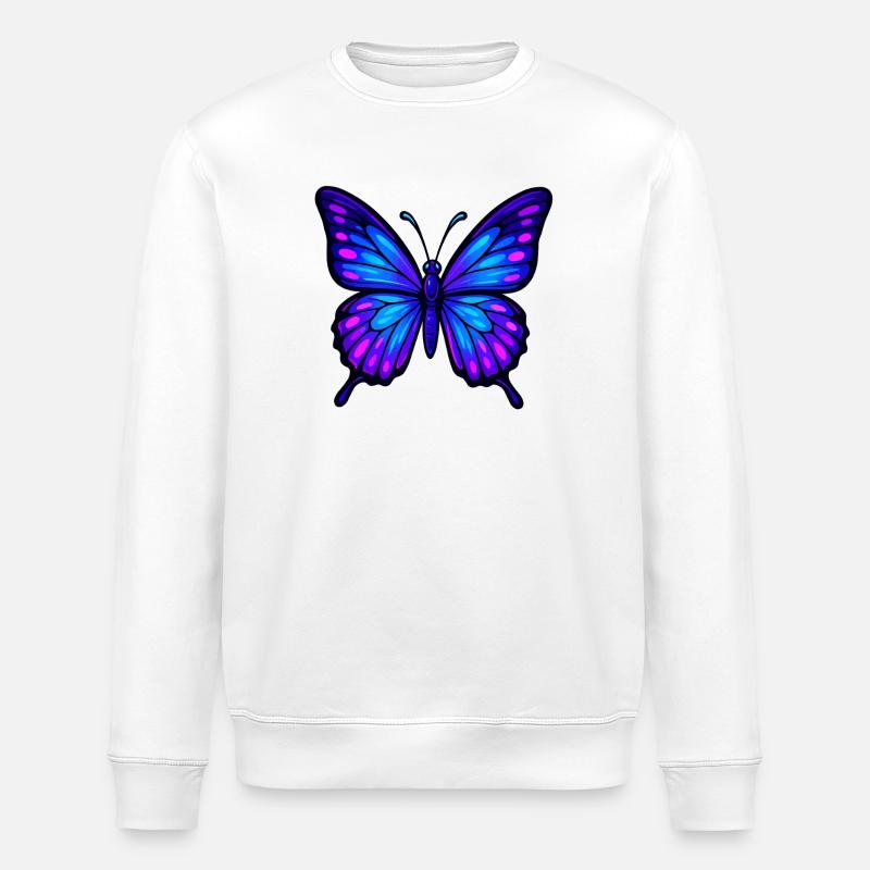 Papillon Ailer-Nuit - Sweat bio ROLLER Stanley/Stella Unisexe - blanc