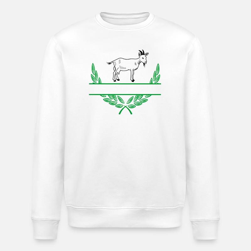 Ziegenlorbeerkranz mit Namensraum - Stanley/Stella Unisex Bio-Sweatshirt ROLLER - Weiß