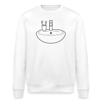 Sink Bathroom Plumbing Vector - Stanley/Stella ROLLER Unisex Organic Sweatshirt - white - Front - Nik (191cm)