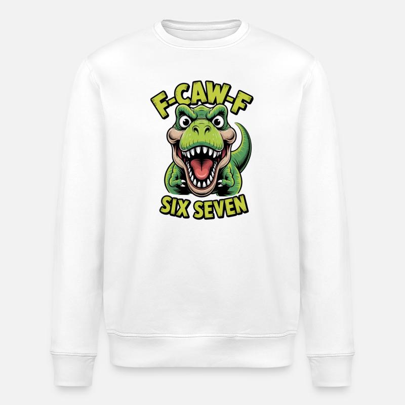 Cawing Rex Six Seven Tee - Stanley/Stella ROLLER Unisex Organic Sweatshirt - white