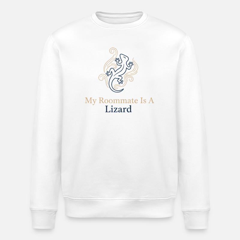 My roommate is a lizard - Stanley/Stella ROLLER Unisex Organic Sweatshirt - white
