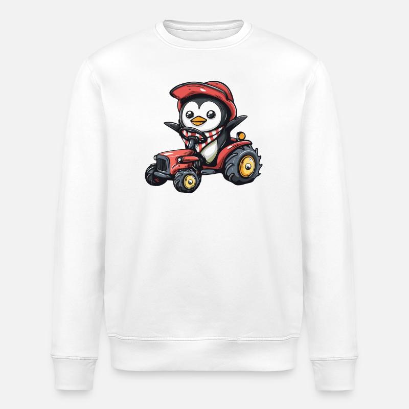 Pinguin Traktor Farmer - Stanley/Stella Unisex Bio-Sweatshirt ROLLER - Weiß