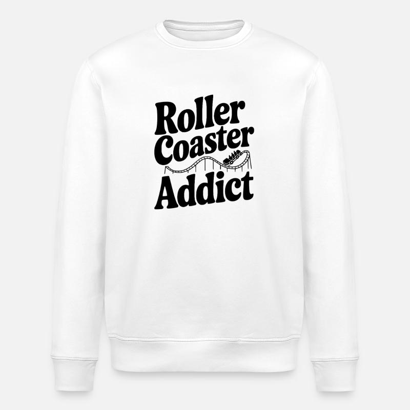 Roller Coaster Addict - Stanley/Stella ROLLER Unisex Organic Sweatshirt - white