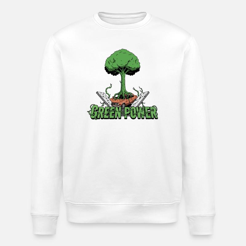 Arbre d’énergie vert - Sweat bio ROLLER Stanley/Stella Unisexe - blanc