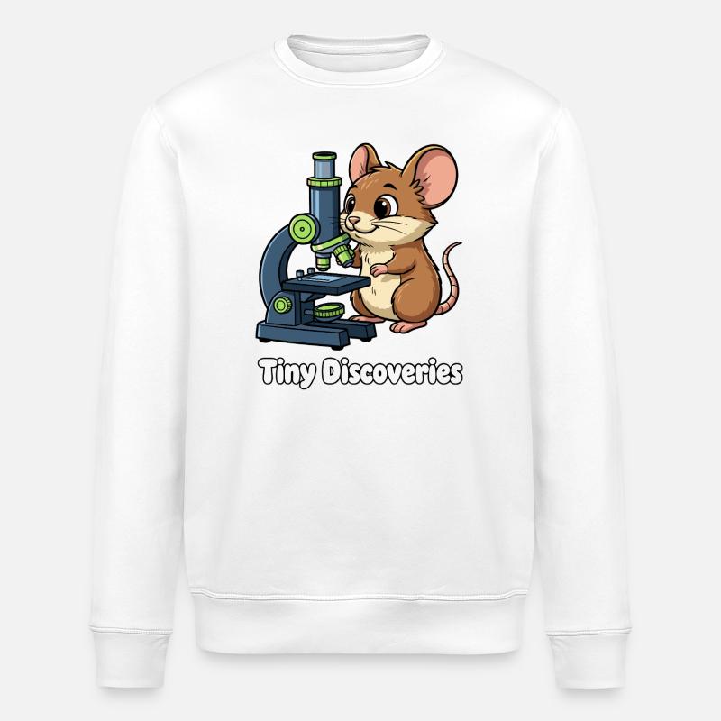 Small Discoveries Mouse Microscope - Stanley/Stella ROLLER Unisex Organic Sweatshirt - white