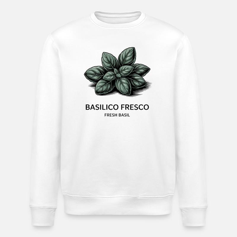 Fresque basilicale – basilic - Sweat bio ROLLER Stanley/Stella Unisexe - blanc