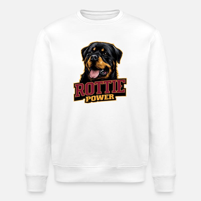 Rottie Power Rottweiler Design - Stanley/Stella Unisex Bio-Sweatshirt ROLLER - Weiß
