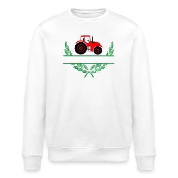 Roter Traktor mit Namensraum - Stanley/Stella Unisex Bio-Sweatshirt ROLLER - Weiß - Vorne - Nik (191cm)