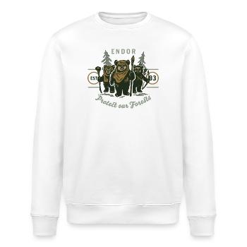 Star Wars Motiv & Spruch Endor Protect Our Forests - Stanley/Stella Unisex Bio-Sweatshirt ROLLER - Weiß - Vorne - Nik (191cm)