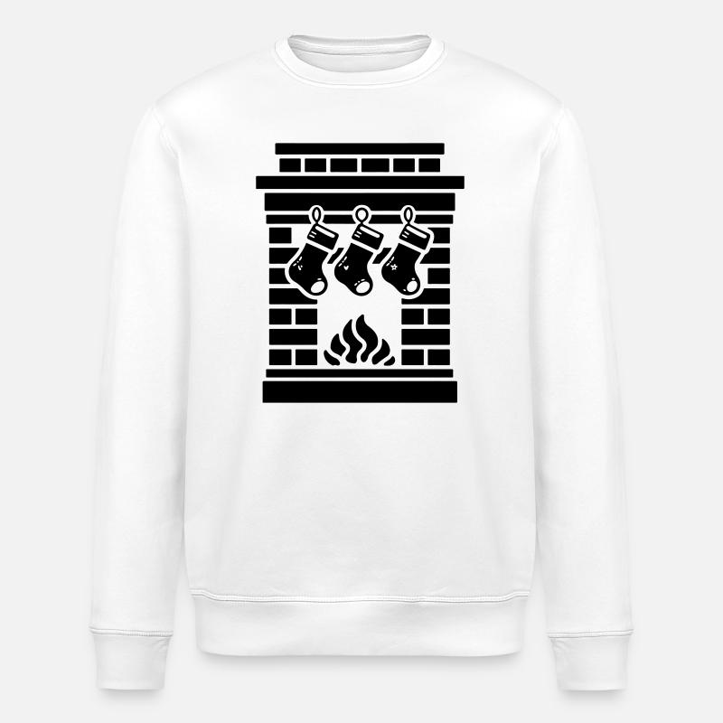 Chaussette de Noël avec cheminée - Sweat bio ROLLER Stanley/Stella Unisexe - blanc