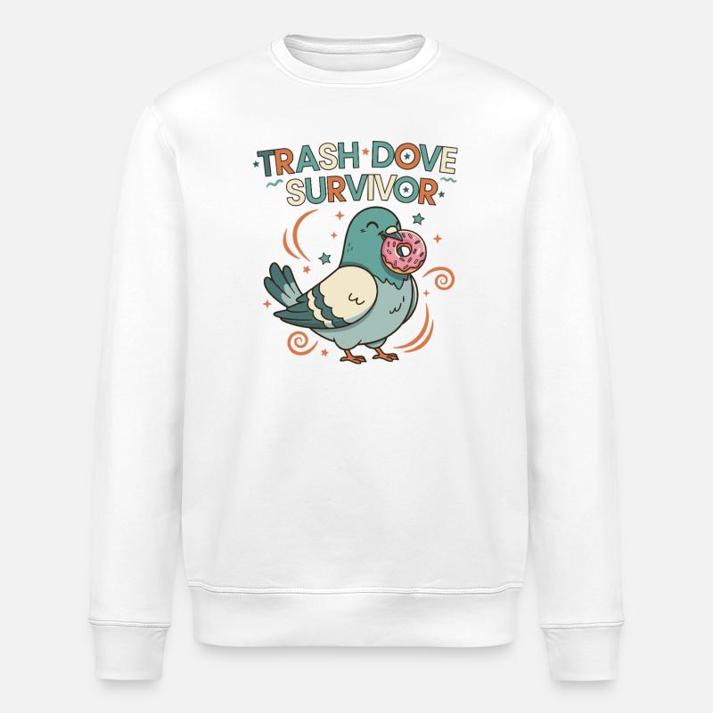 Trash Dove Survivor Donut - Stanley/Stella Unisex Bio-Sweatshirt ROLLER - Weiß