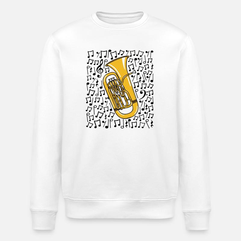 Euphonium Notes musicales Musicien de cuivres - Sweat bio ROLLER Stanley/Stella Unisexe - blanc