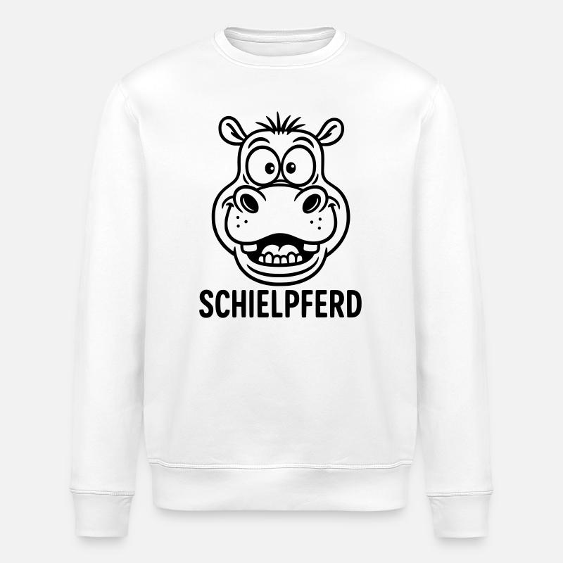 schielpferd kinder witz - Stanley/Stella Unisex Bio-Sweatshirt ROLLER - Weiß