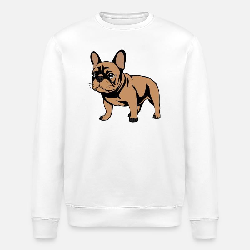 Chiens bouledogues français cadeau de Noël - Sweat bio ROLLER Stanley/Stella Unisexe - blanc