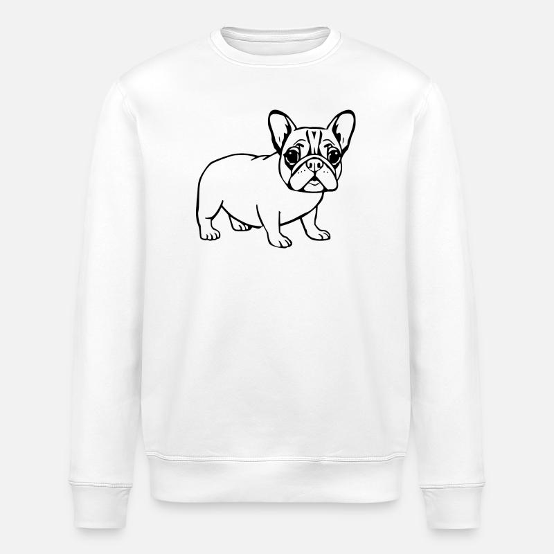 Cadeau de Noël du bouledogue français - Sweat bio ROLLER Stanley/Stella Unisexe - blanc