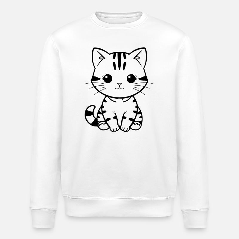 Cadeau de Noël Chat chaton Chat - Sweat bio ROLLER Stanley/Stella Unisexe - blanc