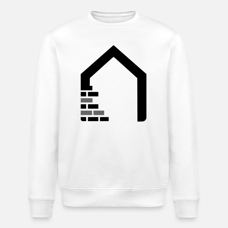 Logo Mason avec maison et briques - Sweat bio ROLLER Stanley/Stella Unisexe - blanc