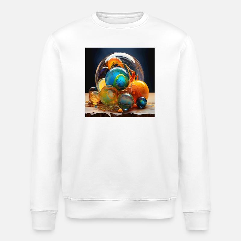 Farbige Glasblasen Kunst - Stanley/Stella Unisex Bio-Sweatshirt ROLLER - Weiß
