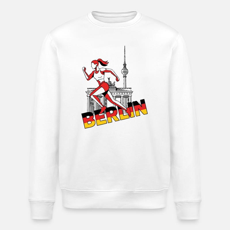Berliner Sprint-Läuferin - Stanley/Stella Unisex Bio-Sweatshirt ROLLER - Weiß