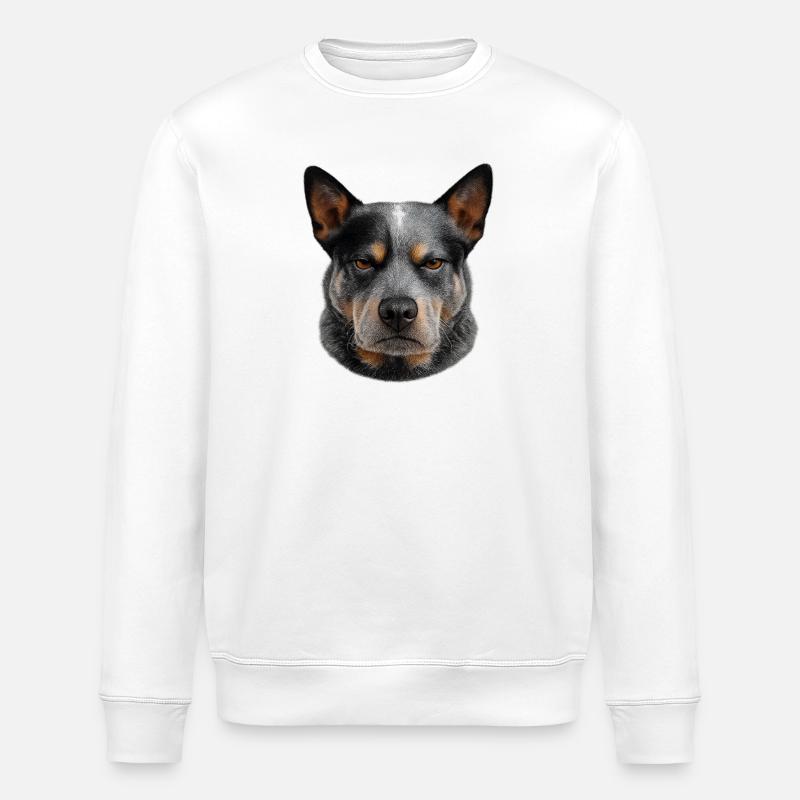 Grauhaariges Hundeporträt - Stanley/Stella Unisex Bio-Sweatshirt ROLLER - Weiß