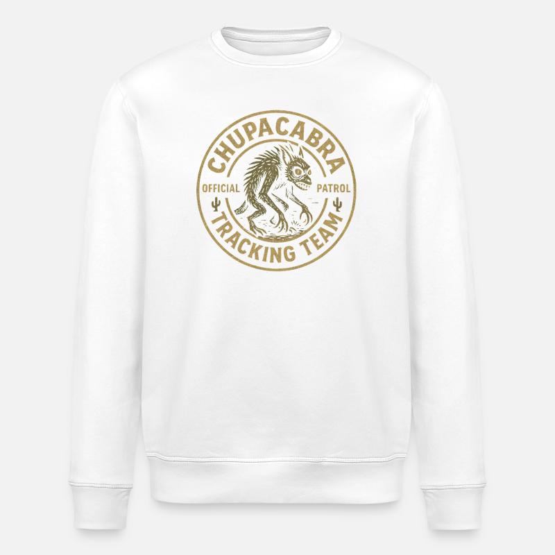 Chupacabra-Verfolgungsteam Lustiges Kryptid Chupac - Stanley/Stella Unisex Bio-Sweatshirt ROLLER - Weiß
