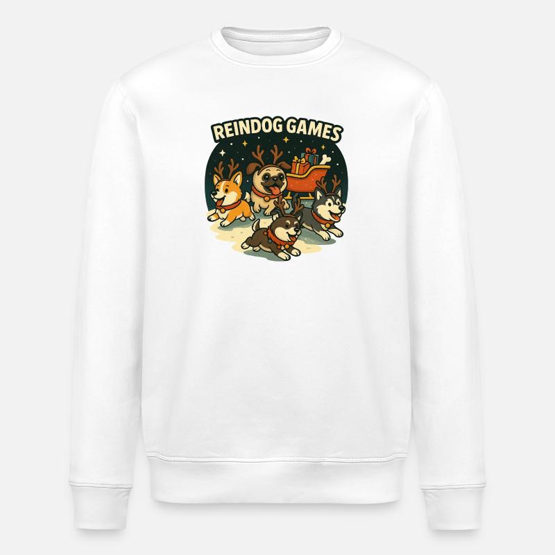 Reindog Games Winterwelpen - Stanley/Stella Unisex Bio-Sweatshirt ROLLER - Weiß