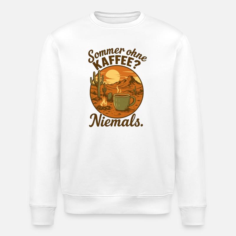 Sommer ohne Kaffee Niemals - Stanley/Stella Unisex Bio-Sweatshirt ROLLER - Weiß