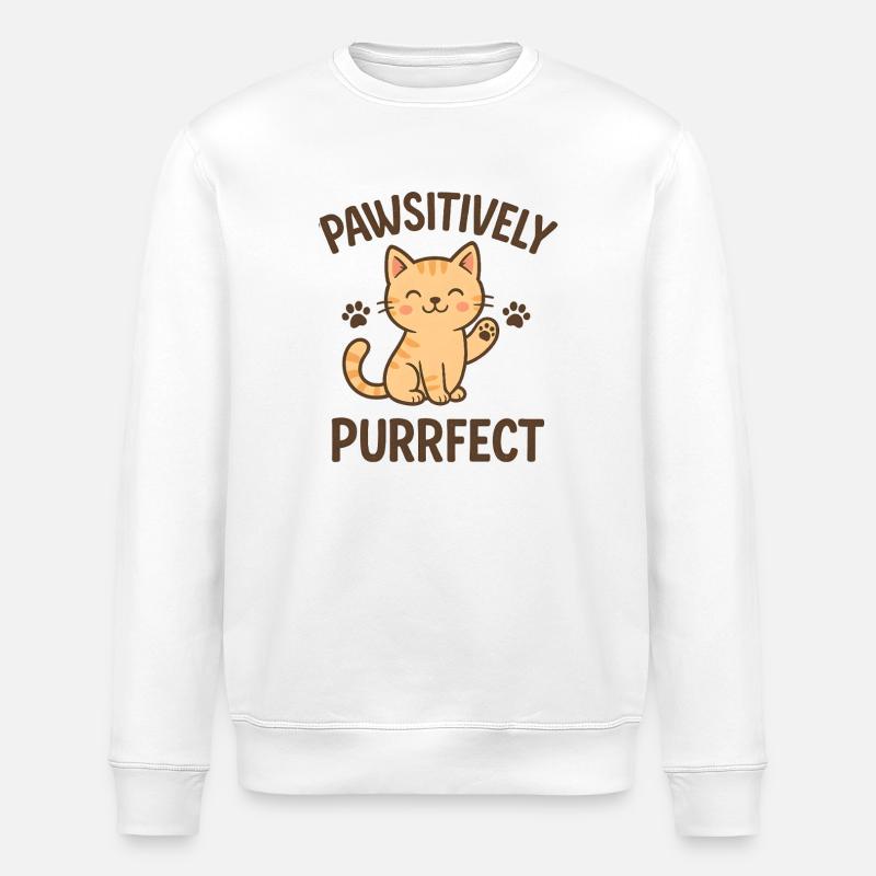 Conception Pathsitively Purrfect Cat - Sweat bio ROLLER Stanley/Stella Unisexe - blanc