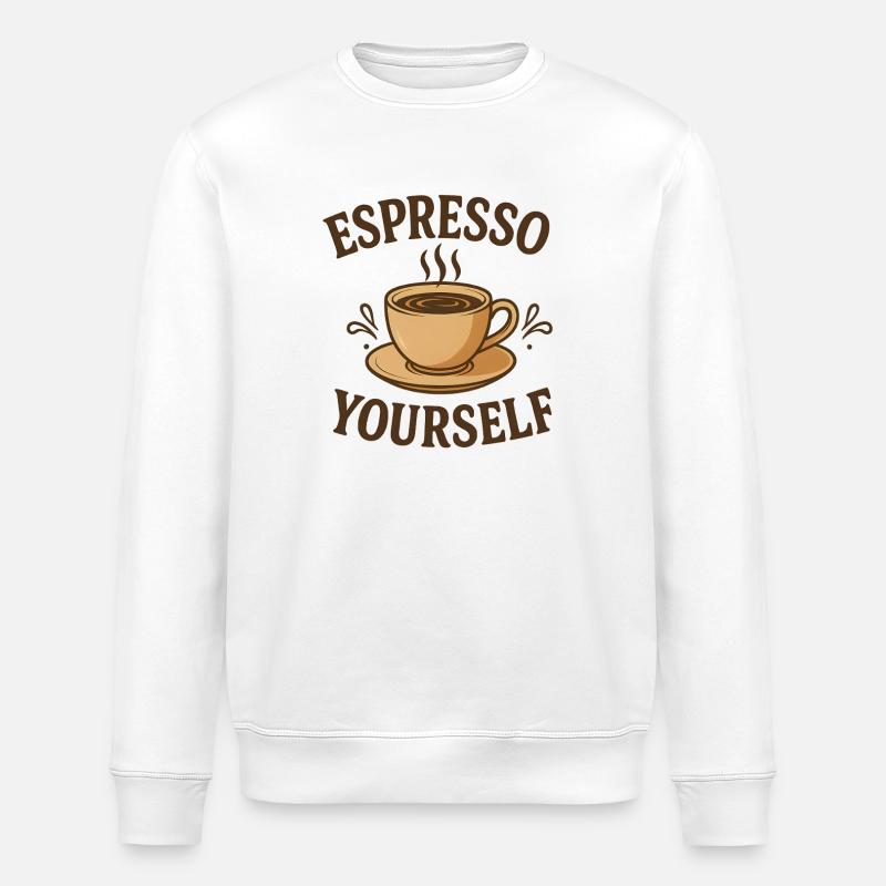 Espresso Yourself Coffee Design - Sweat bio ROLLER Stanley/Stella Unisexe - blanc