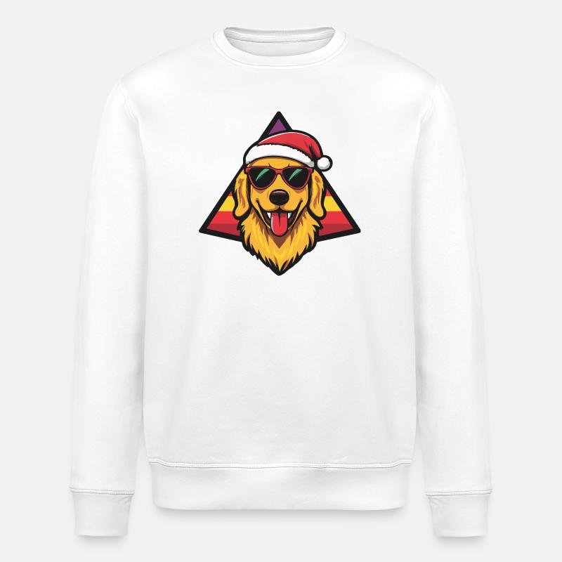 Hund im Santa-Style  - Stanley/Stella Unisex Bio-Sweatshirt ROLLER - Weiß