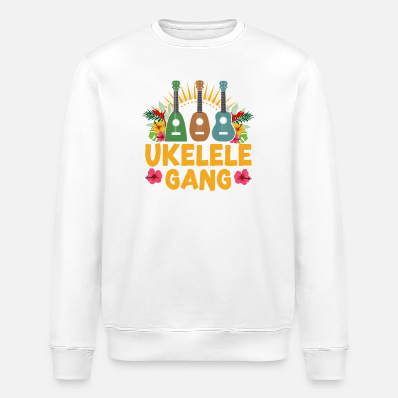 Hawaiian Ukulele Uke Ukulele Gear - Stanley/Stella ROLLER Unisex Organic Sweatshirt - white