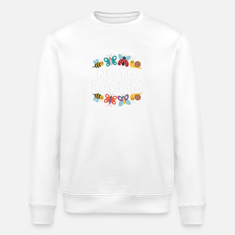 Non au racisme - Logo Cool Pride - Sweat bio ROLLER Stanley/Stella Unisexe - blanc
