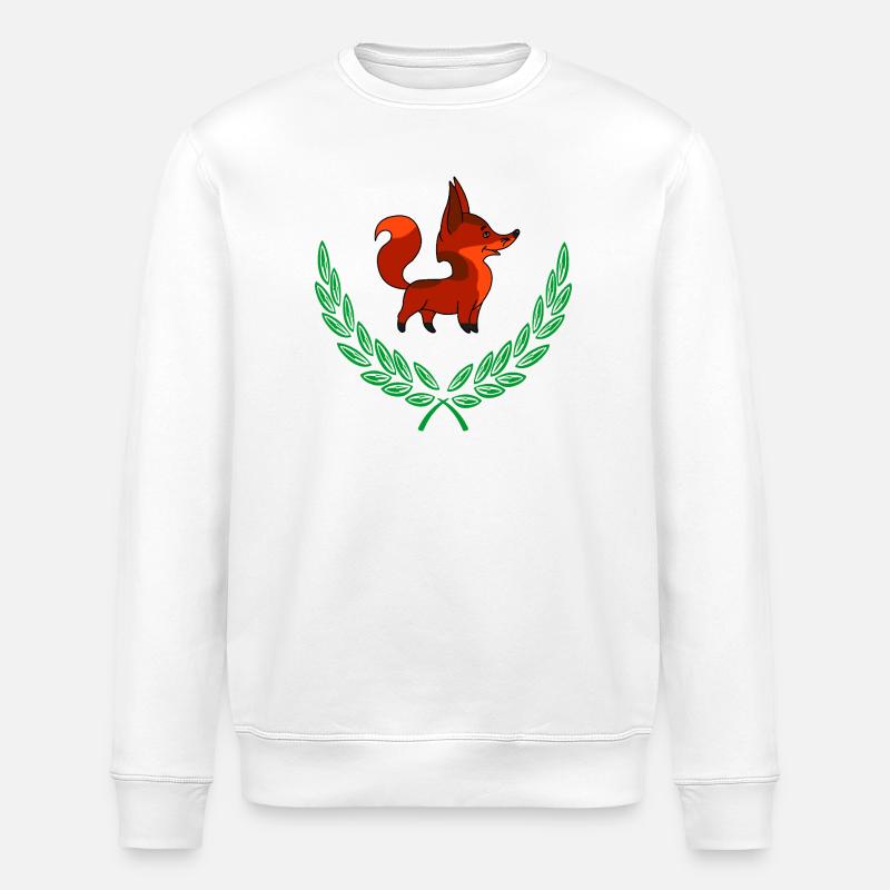 Fuchs im Lorbeerkranz - Stanley/Stella Unisex Bio-Sweatshirt ROLLER - Weiß