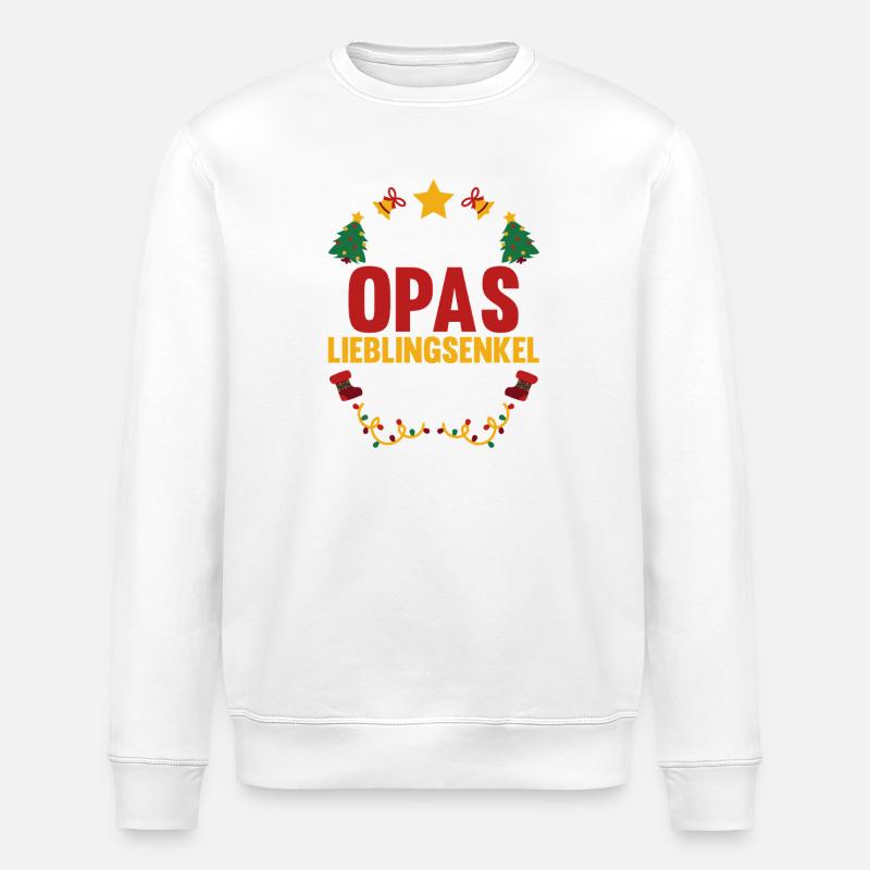 Weihnachtsmann Opas Lieblingskind Weihnachten - Stanley/Stella Unisex Bio-Sweatshirt ROLLER - Weiß