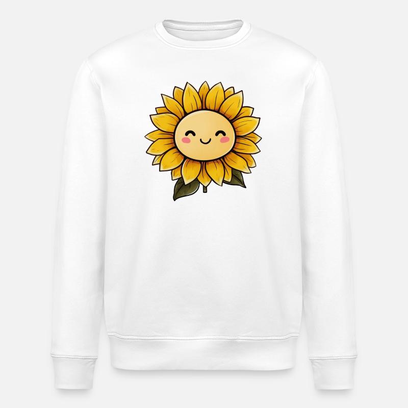 Tournesol avec visage - Sweat bio ROLLER Stanley/Stella Unisexe - blanc