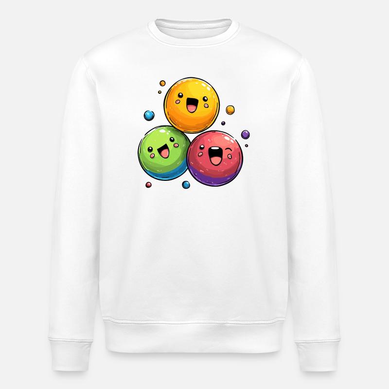 Bunte kugeln Cartoon - Stanley/Stella Unisex Bio-Sweatshirt ROLLER - Weiß