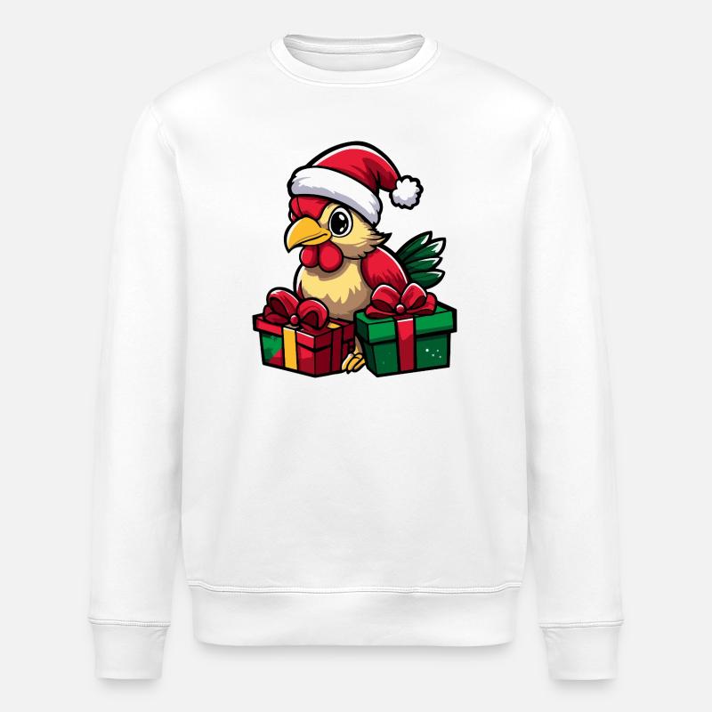 Cadeaux de Noël du Coq - Sweat bio ROLLER Stanley/Stella Unisexe - blanc