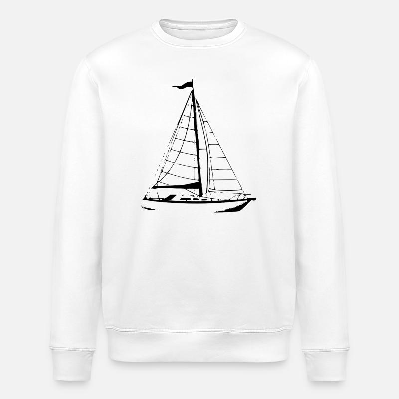 Segelboot Segelschiff segeln - Stanley/Stella Unisex Bio-Sweatshirt ROLLER - Weiß