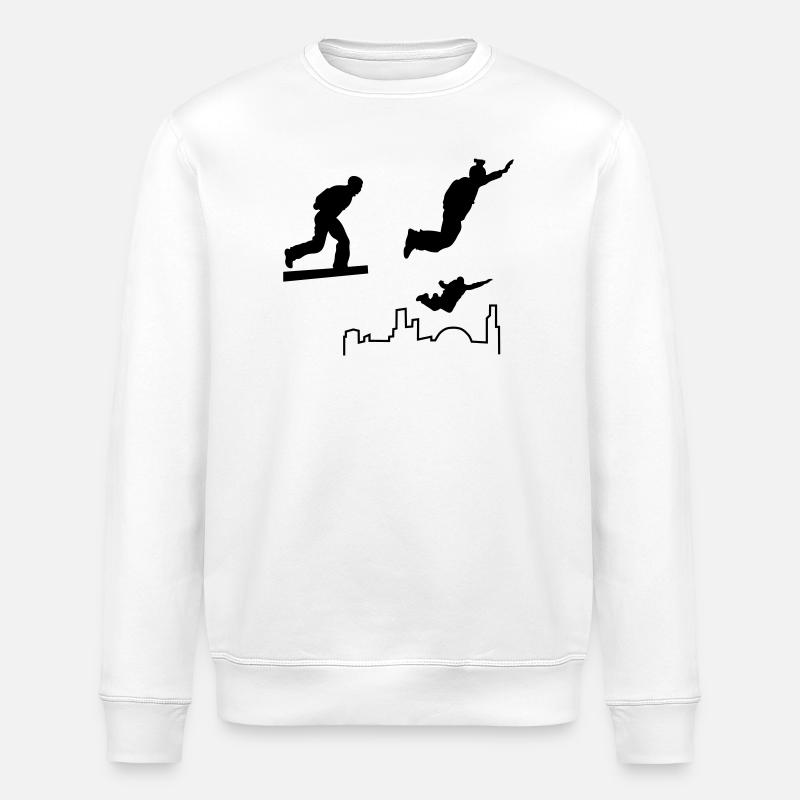 Base jumping - Stanley/Stella ROLLER Unisex Organic Sweatshirt - white