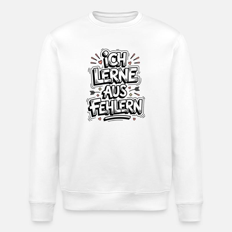 Ich Lerne Aus Fehlern Spruch - Stanley/Stella Unisex Bio-Sweatshirt ROLLER - Weiß
