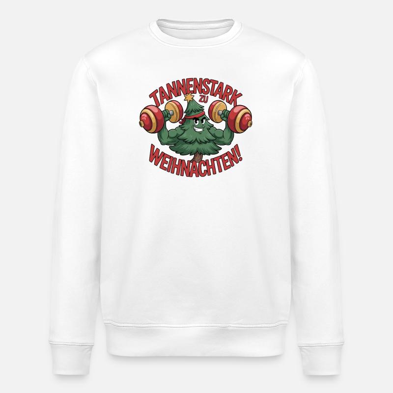 Fir Strong Drôle à Noël - Sweat bio ROLLER Stanley/Stella Unisexe - blanc