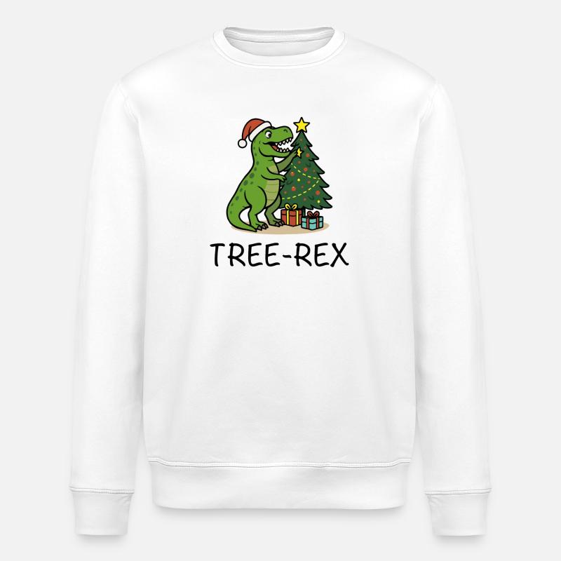 Tree-Rex – Style Noël moche - Sweat bio ROLLER Stanley/Stella Unisexe - blanc
