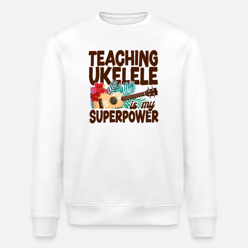 Enseignement de l’ukulélé hawaïen ukélé - Sweat bio ROLLER Stanley/Stella Unisexe - blanc