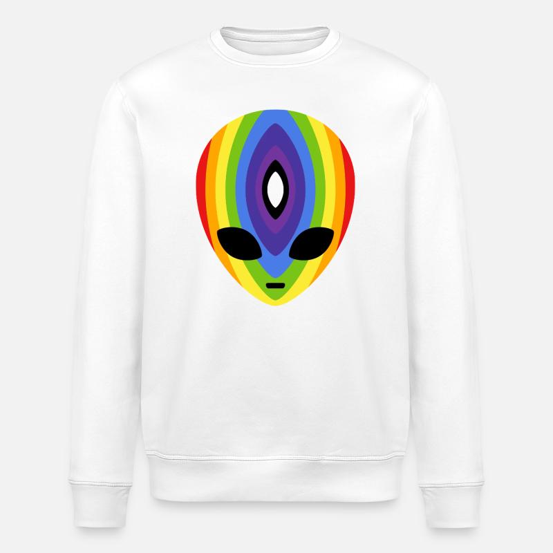 Prismatischer Regenbogen-Alien - Stanley/Stella Unisex Bio-Sweatshirt ROLLER - Weiß