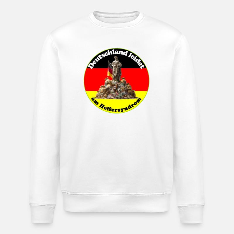 Deutschland hat ein Helfersyndrom - Stanley/Stella Unisex Bio-Sweatshirt ROLLER - Weiß