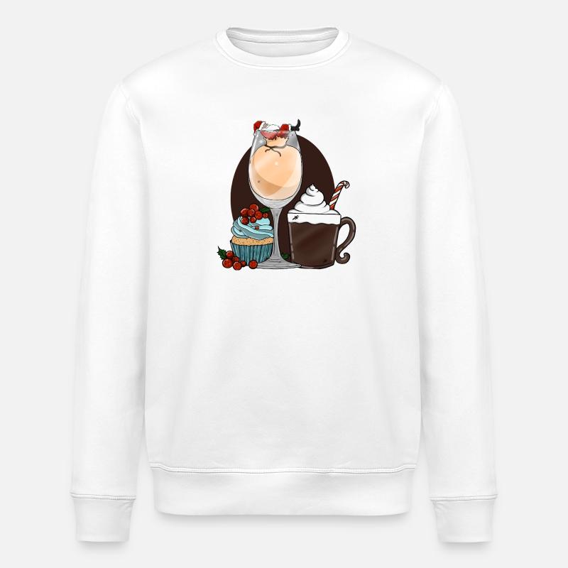 Festliche Dessertgetränke mit Weihnachtsmann - Stanley/Stella Unisex Bio-Sweatshirt ROLLER - Weiß